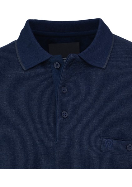 Erkek Kışlık Kazak Pamuklu Örme Düğmeli Polo Yaka Cepli Uzun Kollu Rennes Desenli Rahat indirimleri