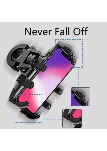 Titreşim Önleyicili Otomatik Tuşlu Motorsiklet Bisiklet Atv Tutacağı Ayna Bağlantılı Telefon Tutucu modelleri