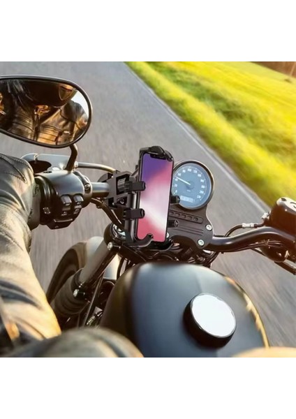 Titreşim Önleyicili Otomatik Tuşlu Motorsiklet Bisiklet Atv Tutacağı Ayna Bağlantılı Telefon Tutucu indirimleri