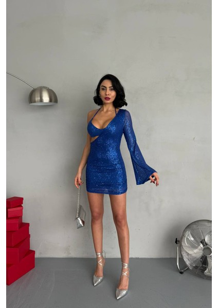 Kadın Saks Bralet Bustiyer Elbise Takım NBDF130 fiyatları