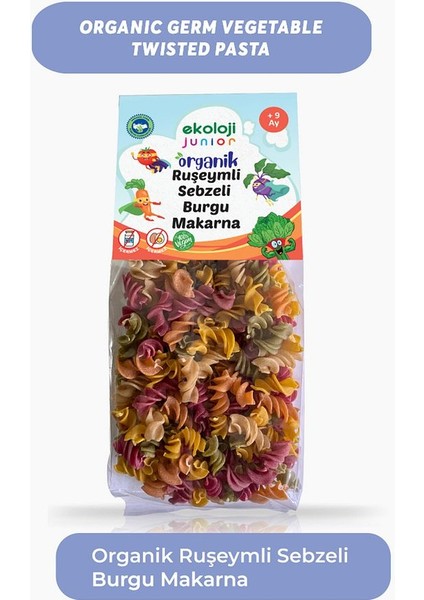 Organik Ruşeymli Sebzeli Burgu Makarna 250GR12PAKET Organic Wheat Vegetable Twisted PASTA250GR12PACK