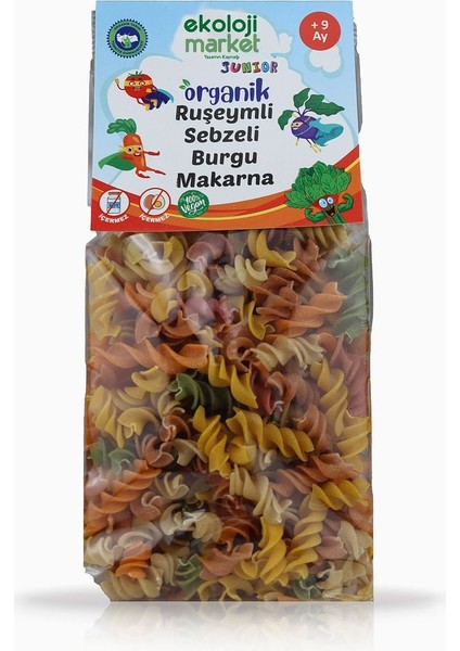 Organik Ruşeymli Sebzeli Burgu Makarna 250GR12PAKET Organic Wheat Vegetable Twisted PASTA250GR12PACK