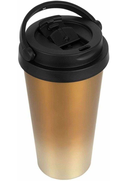 Kaliteli Çift Katman Paslanmaz Çelik 500 ml Termos Bardak Gold