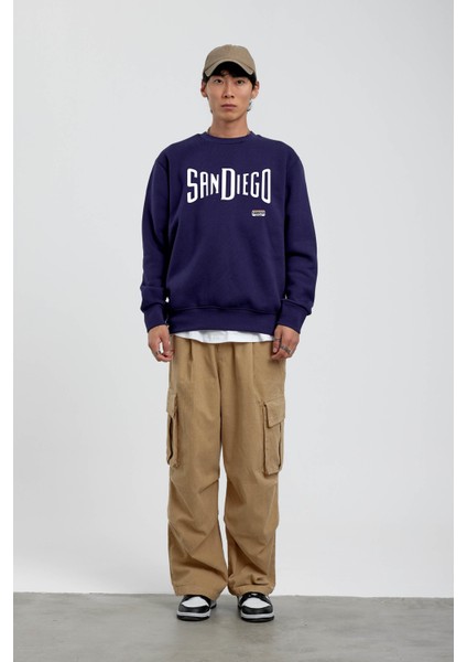 Lacivert San Diego Yazılı Sweatshirt fiyatları
