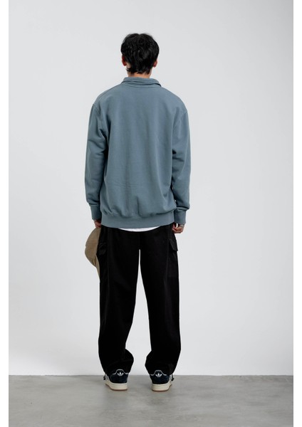 Mavi Brand Yazılı Yakası Fermuarlı Sweatshirt fırsatları