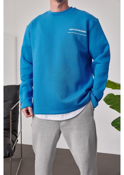 Arkası Yazılı Mavi Sweatshirt fiyatları