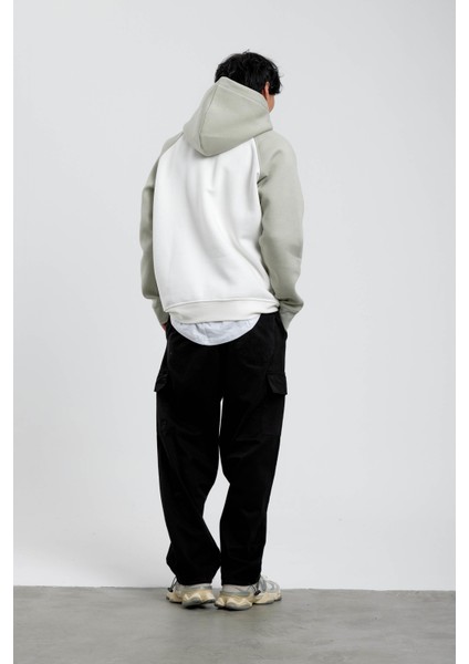 Beyaz Mint Kollu Kapüşonlu Sweatshirt fırsatları