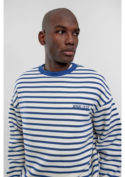 Lacivert Royal Club Çizgili Sweatshirt fırsatları