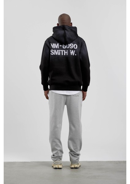 Siyah NM-6090 Baskılı Kapüşonlu Sweatshirt fırsatları