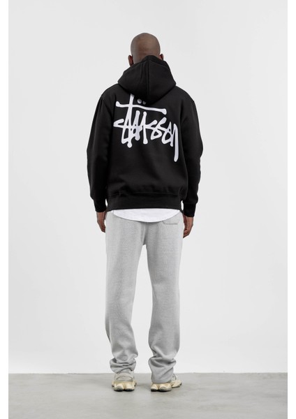 Siyah Grafiti Baskılı Kapüşonlu Sweatshirt modelleri