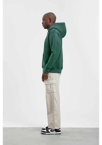 Yeşil NM-6090 Baskılı Kapüşonlu Sweatshirt indirimleri