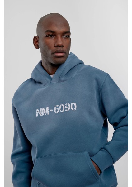 Mavi NM-6090 Baskılı Kapüşonlu Sweatshirt fiyatları