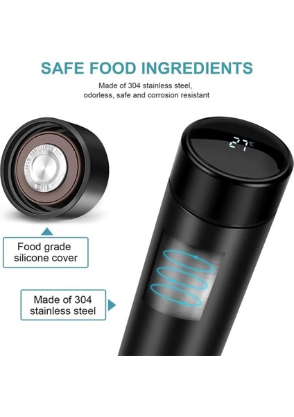 Derece Göstergeli Çelik Termos Pili Değişebilen Kamp,araç,ofis Süzgeçli Yeni Nesil Akıllı Mug indirimleri