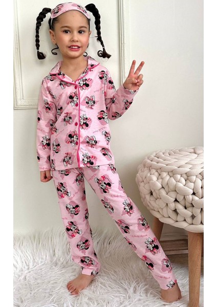 Pjkö Minnie Mause Desen Pembe Uzun Kollu Önden Düğmeli Kız Çocuk Pijama Takımı 4-12 Yaş 538U-P fiyatları
