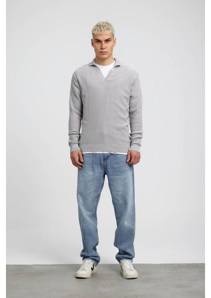 Gri Yaka Detaylı Triko modelleri