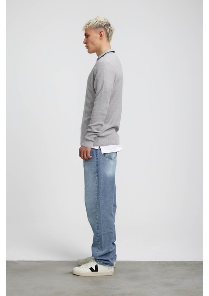 Gri Yaka Detaylı Triko fırsatları