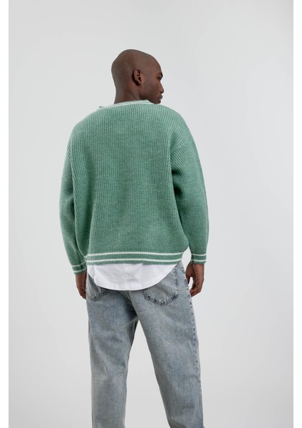 Su Yeşili V Yaka Triko fırsatları