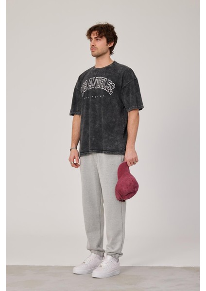 Los Angeles Yazılı Yıkamalı Füme Tshirt fiyatları