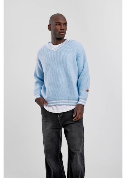 Bebe Mavisi V Yaka Triko fırsatları