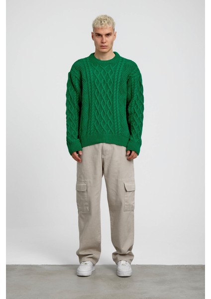 Yeşil Kalın Örme Triko