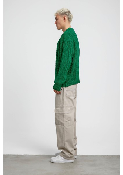 Yeşil Kalın Örme Triko modelleri