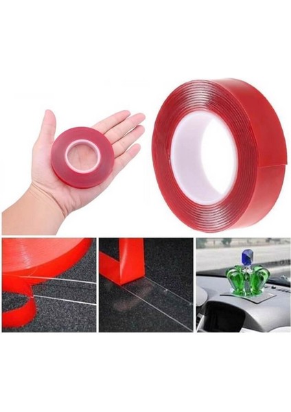 Silikonlu Çift Taraflı Bant 18MMX2M 1 Adet