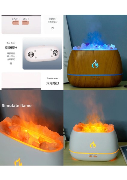 Hava Nemlendirici Tuz Lambalı Tuz Hediyeli Humidifier 260 ml Salt Lamp Ultrasonik Gece Lambası modelleri