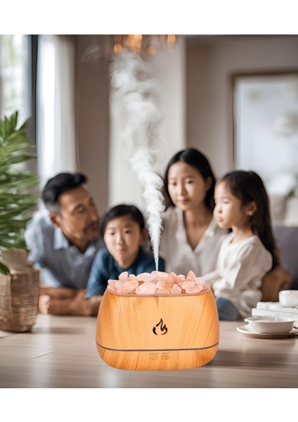 Hava Nemlendirici Tuz Lambalı Tuz Hediyeli Humidifier 260 ml Salt Lamp Ultrasonik Gece Lambası indirimleri