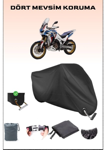 Honda CRF1100L Africa Twin Için Kilit Uyumlu Siyah Motosiklet Branda, Güvenli, Su Geçirmez