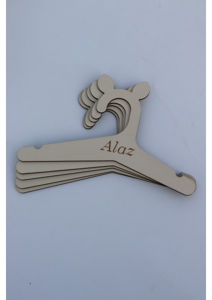Isme Özel Ahşap Çocuk Askısı 7 Adet Askılık - Küçük Tilki Bebek Askılığı (Krem Rengi) modelleri
