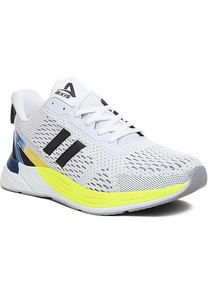 Axs Beyaz Sarı Triko Erkek Sneaker Spor Ayakkabı