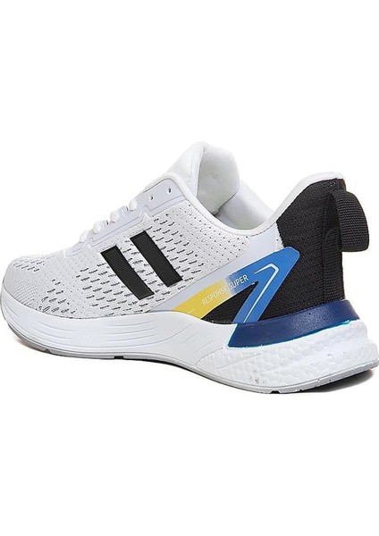 Axs Beyaz Sarı Triko Erkek Sneaker Spor Ayakkabı