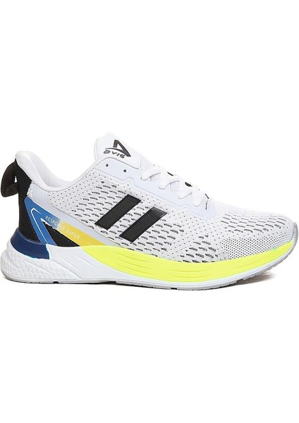 Axs Beyaz Sarı Triko Erkek Sneaker Spor Ayakkabı