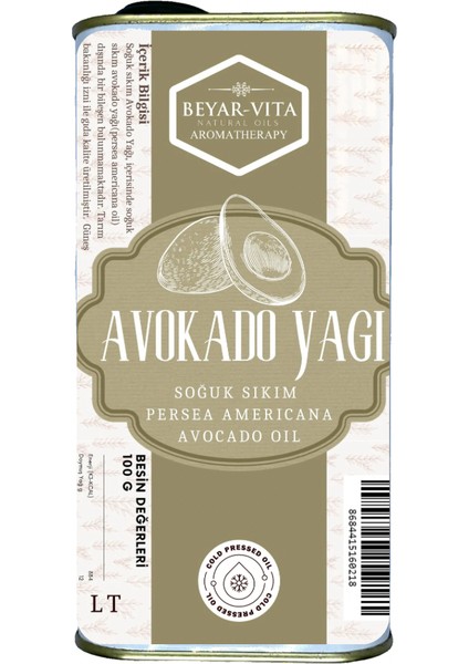 Avokado Yağı, 1 Litre , teneke ambalaj