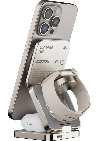 Q2.mag 3in1 Katlanabilir Qi2 15W Manyetik Kablosuz Şarj Standı fiyatları