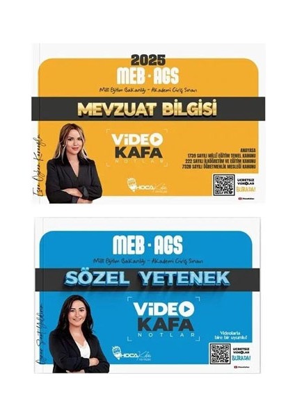 2025 Meb-Ags Mevzuat Bilgisi / Sözel Yetenek Video Kafa Notlar 2'li Set