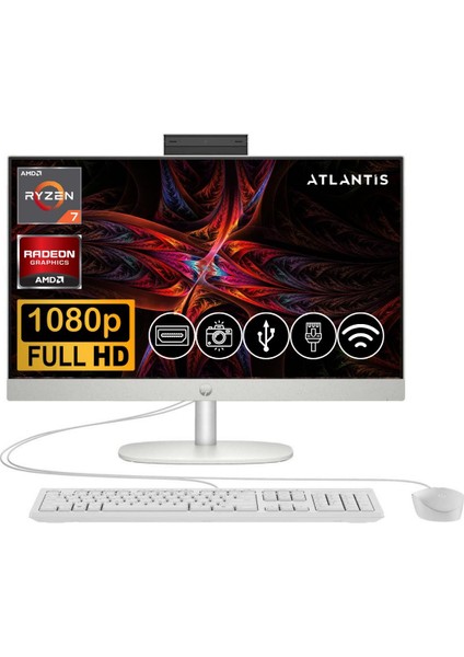 Proone 245 G10 Ryzen7 7730U 8gb 2tb M.2 SSD 9H6V1ET Atl3 23.8" Freedos Beyaz All In One Bilgisayar