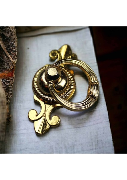 Yaprak Tasarım Gold Halka Sarkaç Kulpu