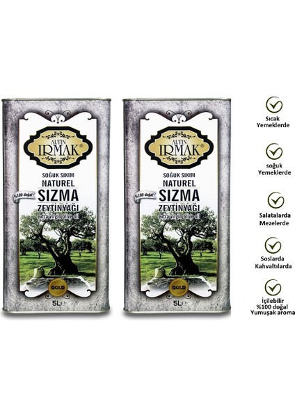 özel harman Soğuk Sıkım Natürel Sızma Zeytinyağı 2 x 5 litre=10 litre modelleri