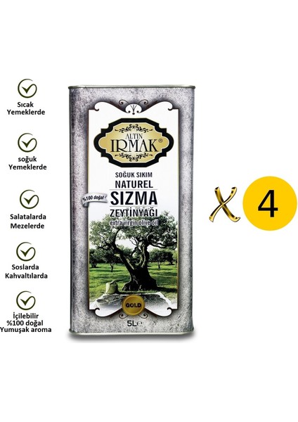 FABRİKASINDAN TOPTAN FİYATA PERAKENDE yeni sezon GOLD PREMİUM GURME Soğuk Sıkım Natürel Sızma Zeytinyağı 5litre x 4adet = 20 litre modelleri