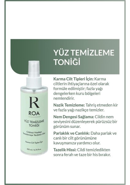 Karma Cilt Tipleri Için Yüz Temizleme Toniği 200 ml fiyatları