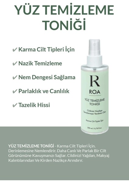 Karma Cilt Tipleri Için Yüz Temizleme Toniği 200 ml modelleri