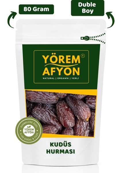 Yörem Afyon Duble Boy Yumuşak Yeni Mahsul Karbonhidrat Deposu Kudüs Hurması | 80gr.