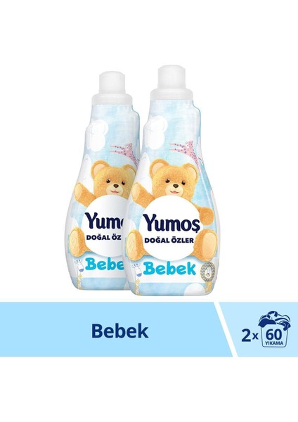 Konsantre Doğal Özler Bebek Çamaşır Yumuşatıcısı 2 x 1200 ml