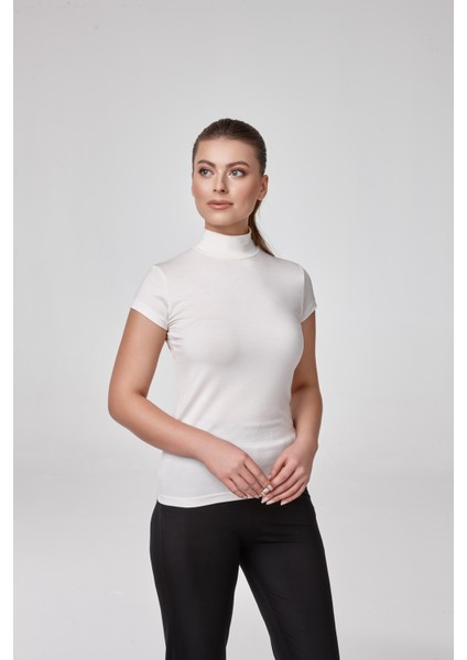 Kadın Kısa Kollu Balıkçı Body Bluz Fit Kalıp