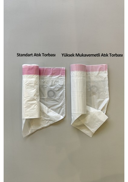 Otomatik Kedi Tuvaleti Için Büzgülü Atık Poşeti - 6 Rulo (60 Adet) - Özel Üretim Kalın Poşet