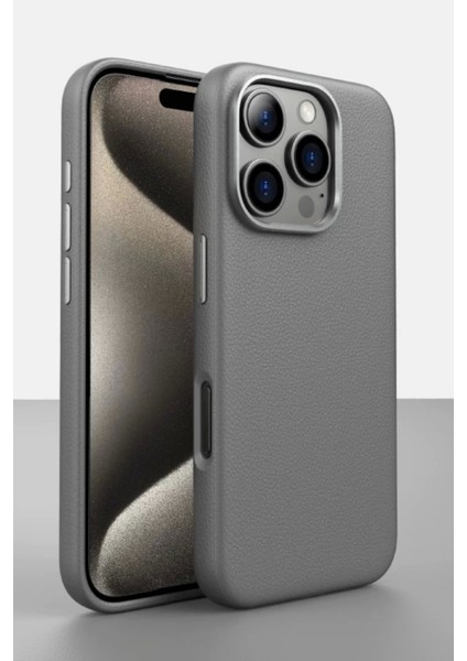 Apple iPhone 16 Pro Kılıf Güçlü Mıknatıs Magsafe Şarj Pu Deri Adora Kapak