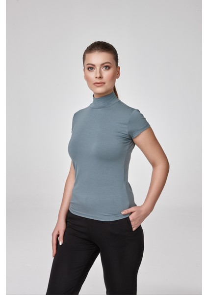 Kadın Kısa Kollu Balıkçı Body Bluz Fit Kalıp