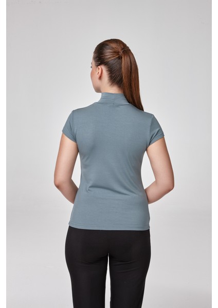 Kadın Kısa Kollu Balıkçı Body Bluz Fit Kalıp