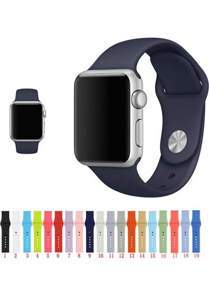 Apple Watch Kordon Düz Renk Silikon 42/44/45/49 mm Uyumlu Mor